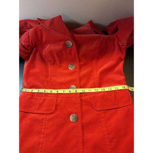 Sigrid Olsen Midi Coat Velvet Red Button Up Overcoat Sz Small #1078 - Picture 10 of 13